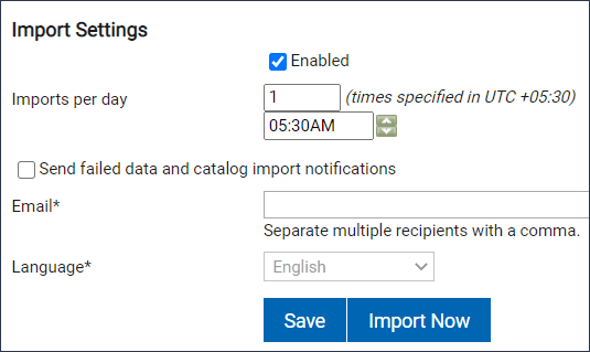 Import Settings panel