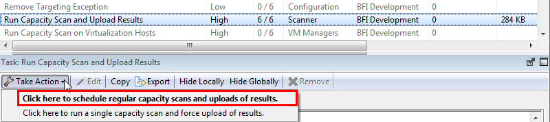 Choosing the capacity scan mode