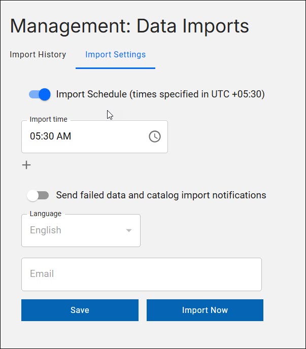 Import Settings panel