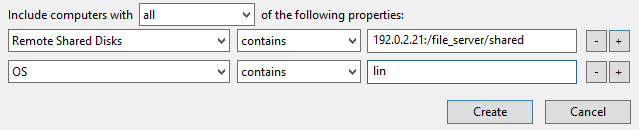 Condition for creating the computer group