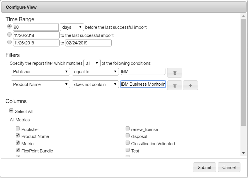 Configure View window