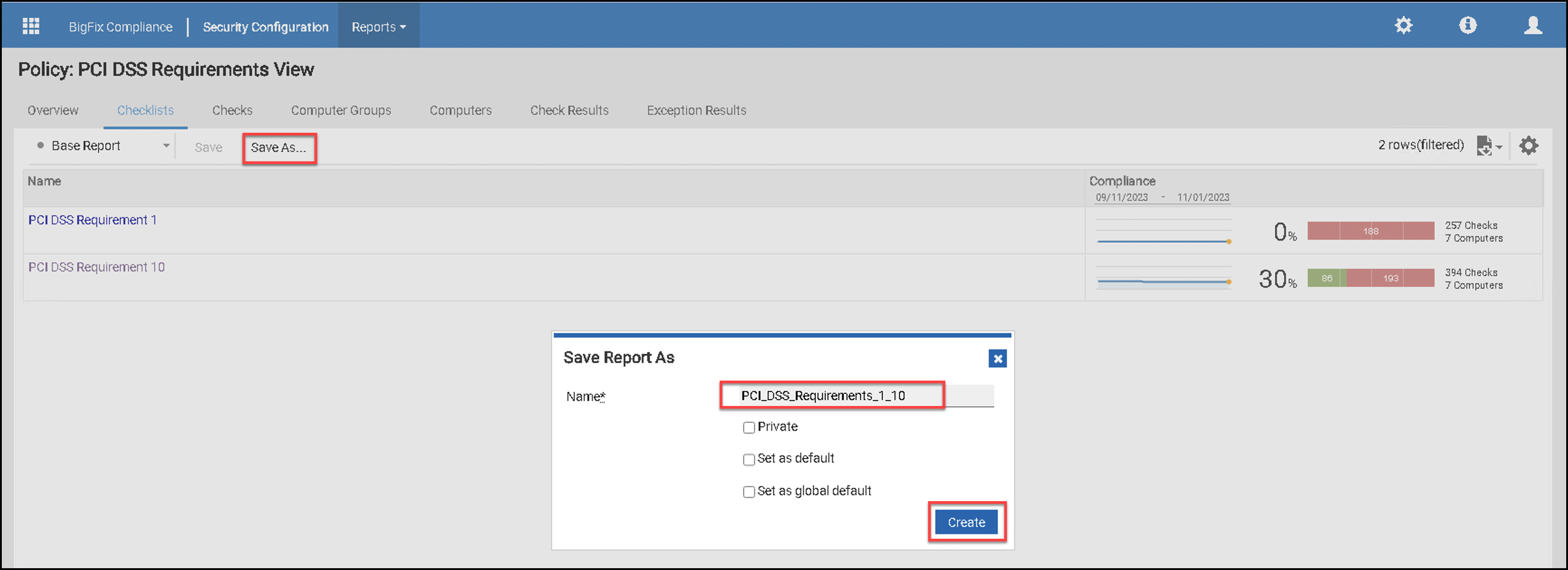レポートとして保存