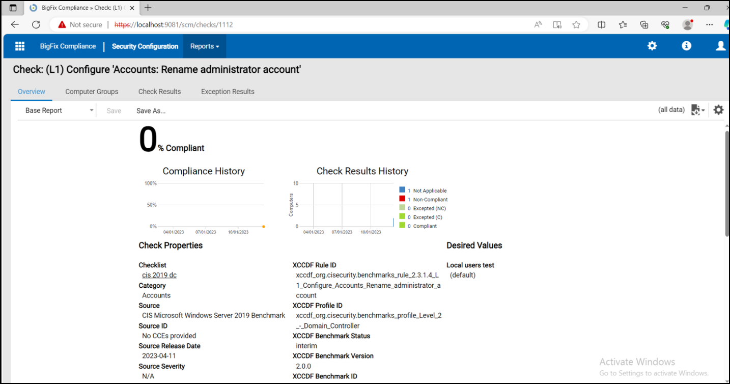 デフォルトの理想値なしでチェック