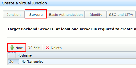 「サーバー」タブ