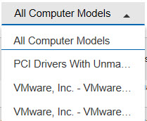 すべてのコンピューター・モデルのフィルター