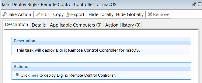 Bigfix Remote Control File Transfer BigFix Remote Control Controller for macOSのデプロイ