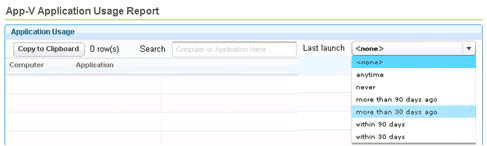 App-V アプリケーションの使用状況レポート
