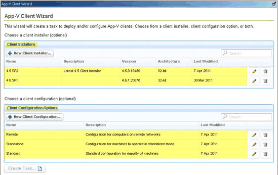 App-V クライアント・ウィザード
