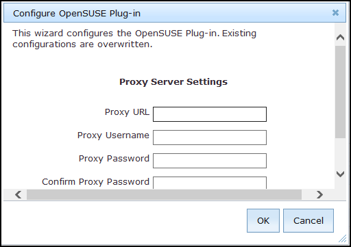 「OpenSUSE ダウンロード・プラグイン の構成 (Configure OpenSUSE Download Plug-in)」ウィザード