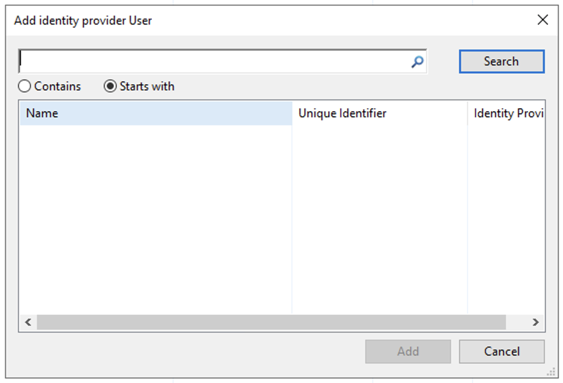このウィンドウには、「ID プロバイダー・ユーザー」ダイアログが表示されています。