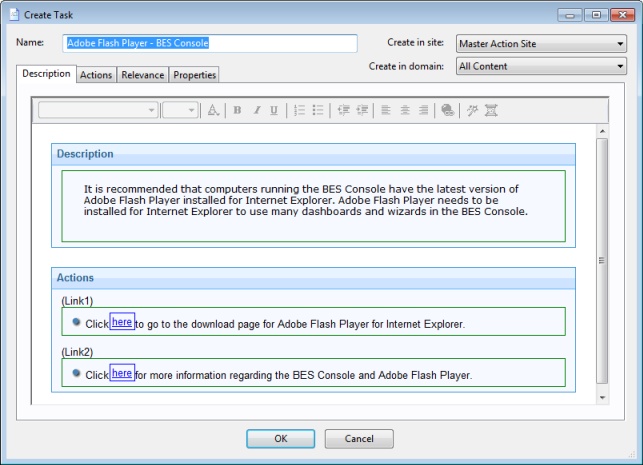 このウィンドウには、「タスクの編集」ダイアログが表示されています。このダイアログで、既存タスクの編集や新しいタスクの作成を行うことができます。