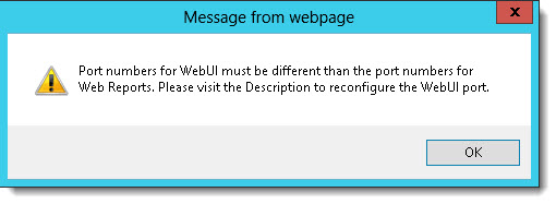 Fixlet 2252 のポート競合メッセージ。