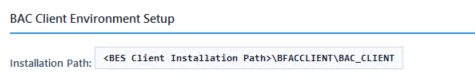 Target Endpoint WDAC Setup Initialization task — Configuration Options panel in the BigFix Console, showing the Installation Path input field for specifying the BigFix Client installation directory where the BFACCLIENT/BAC_CLIENT folder hierarchy and client utilities will be provisioned on target Windows endpoints. The field accepts the full path to the BigFix Client installation directory and defaults to the standard BigFix Client installation path if left blank.