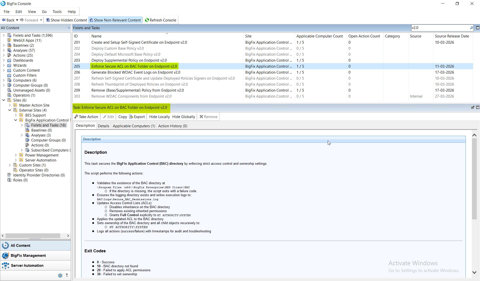 Enforce Secure ACL on BAC Folder on Endpoint v2.0