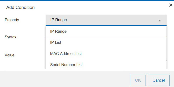 Select a target property