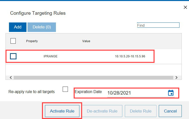 Specifying an IP address range condition