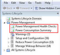 The dashboards for viewing power setting summaries in your deployment