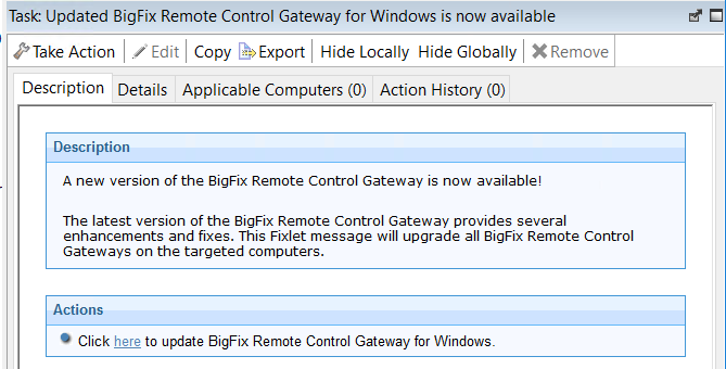 task to update the windows gateway