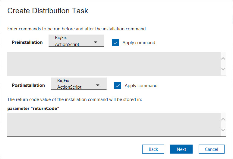 Add custom preinstallation and postinstallation commands