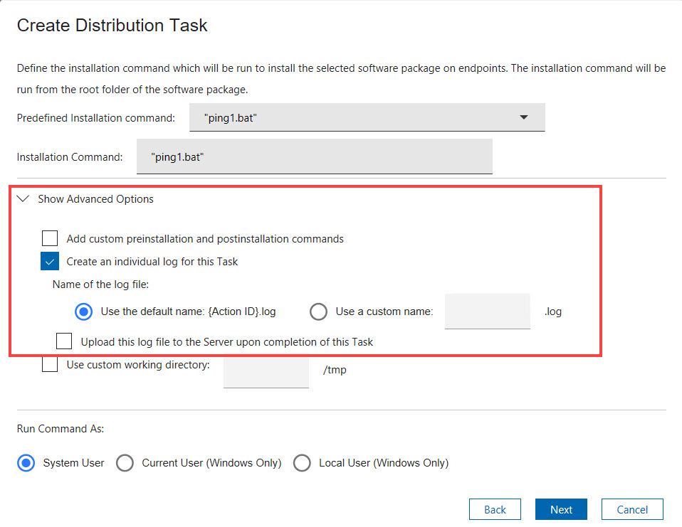 Create individual log