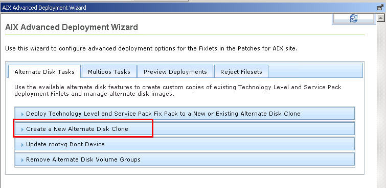 Create a New Alternate Disk Clone