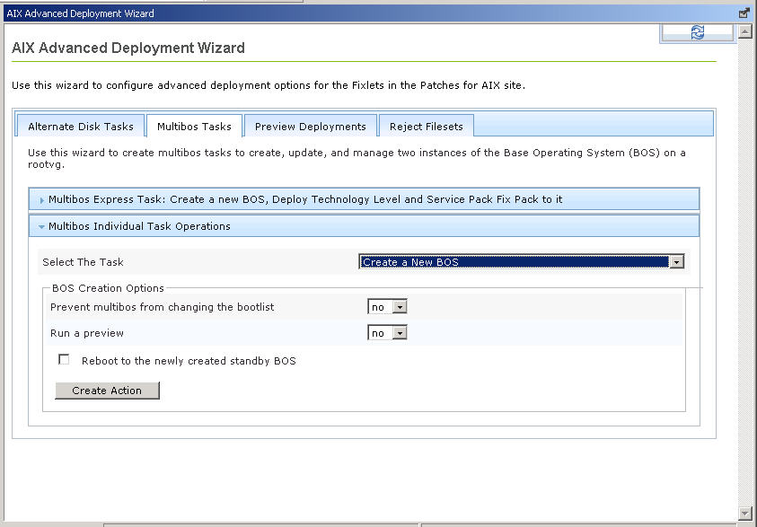 Creating a standby BOS