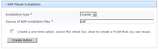 NIM fileset installation