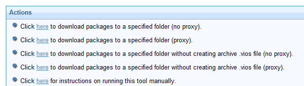 Action box of the AIX Download Cacher task