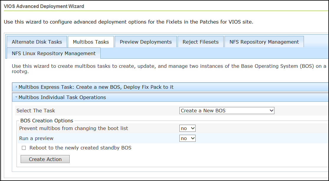 Creating a standby BOS