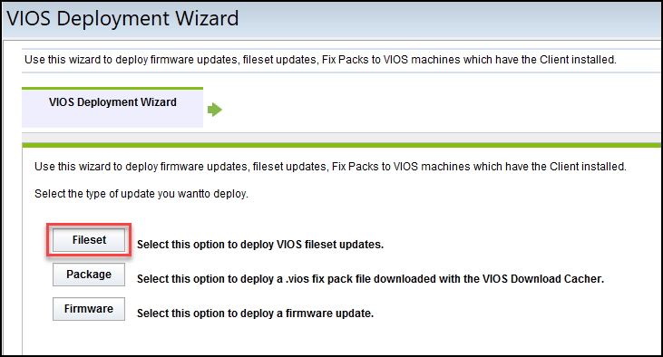 Fileset updates