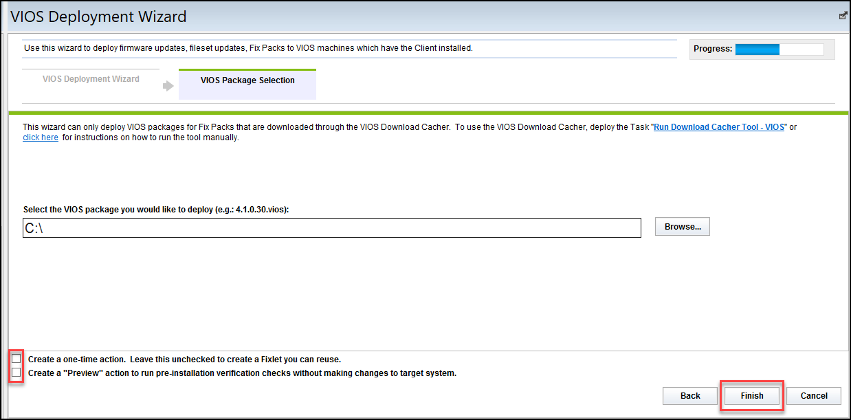 Finishing the configuration for VIOS package updates
