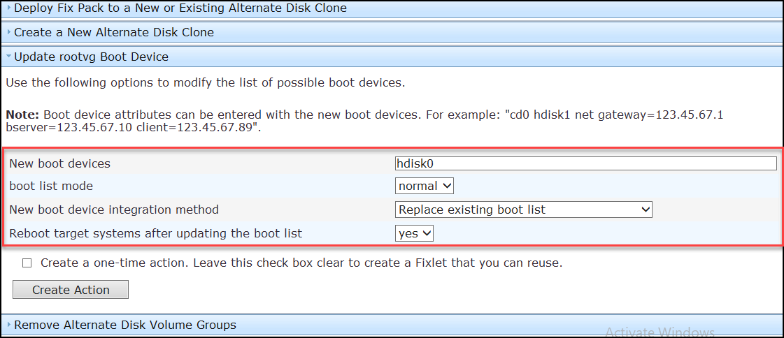 Options to modify the list of possible boot devices