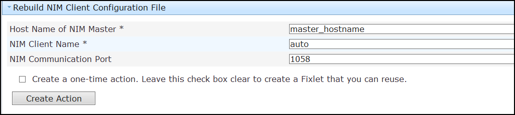 Rebuild the NIM client configuration file