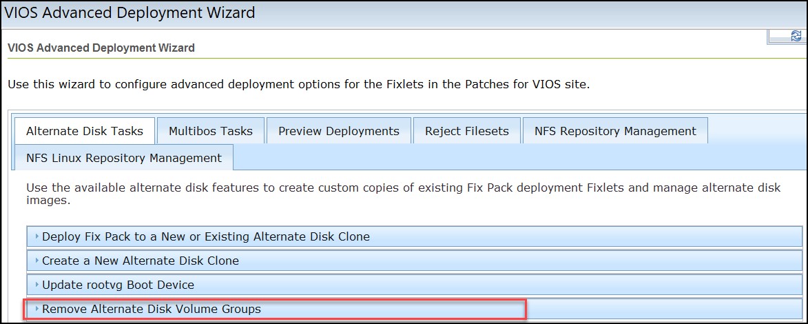 Remove Alternate Disk Volume Groups