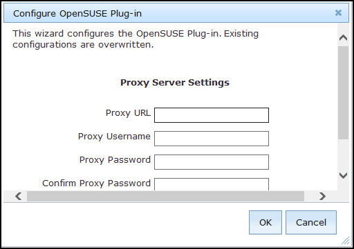 Configure OpenSUSE Download Plug-in wizard