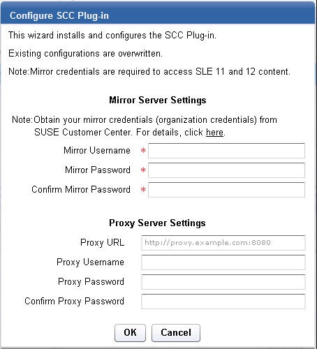 Configure SCC download plug-in wizard