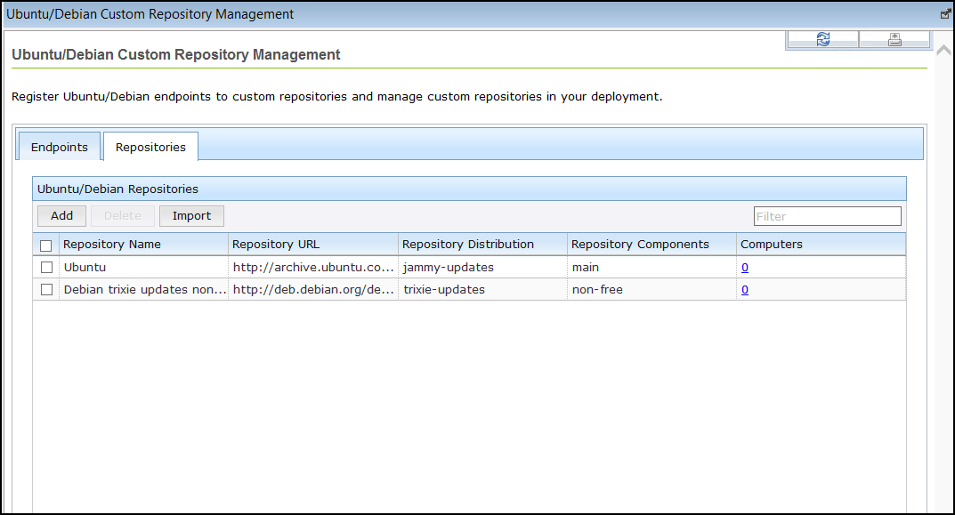 Repository results