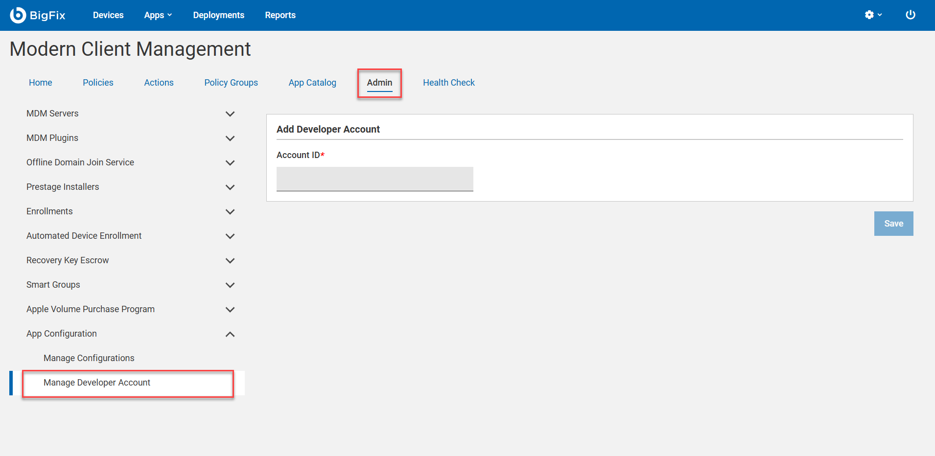 Manage Developer Account