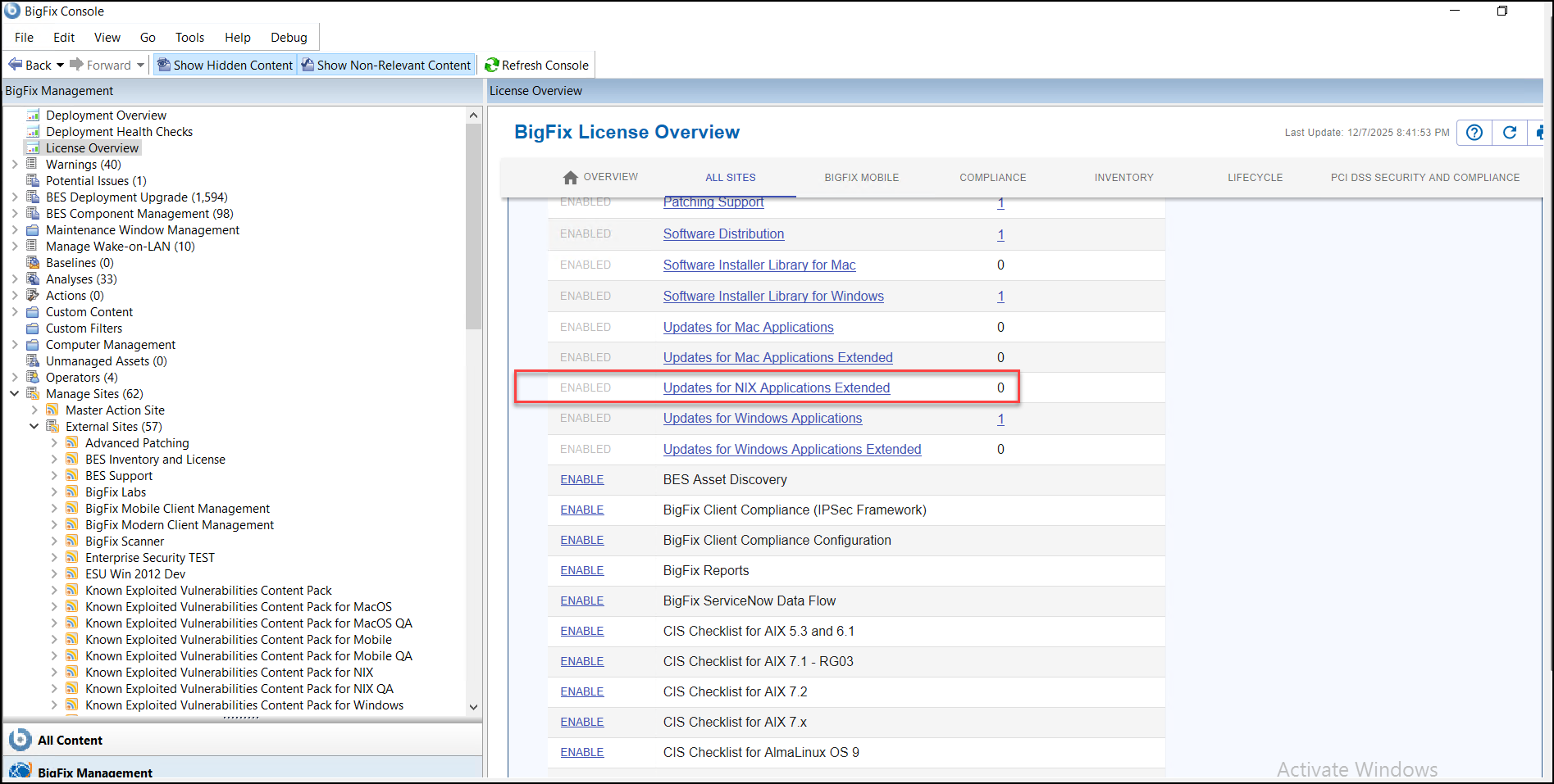Updates for NIX Applications Extended site