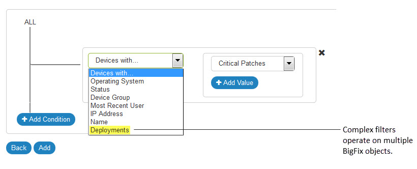 Complex filters for the Device object.