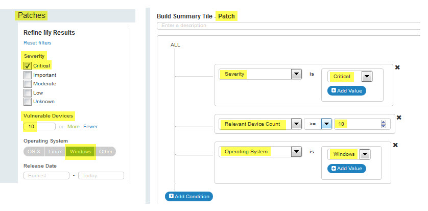 Diagram showing a multiple filter operation on the Define Filters page.