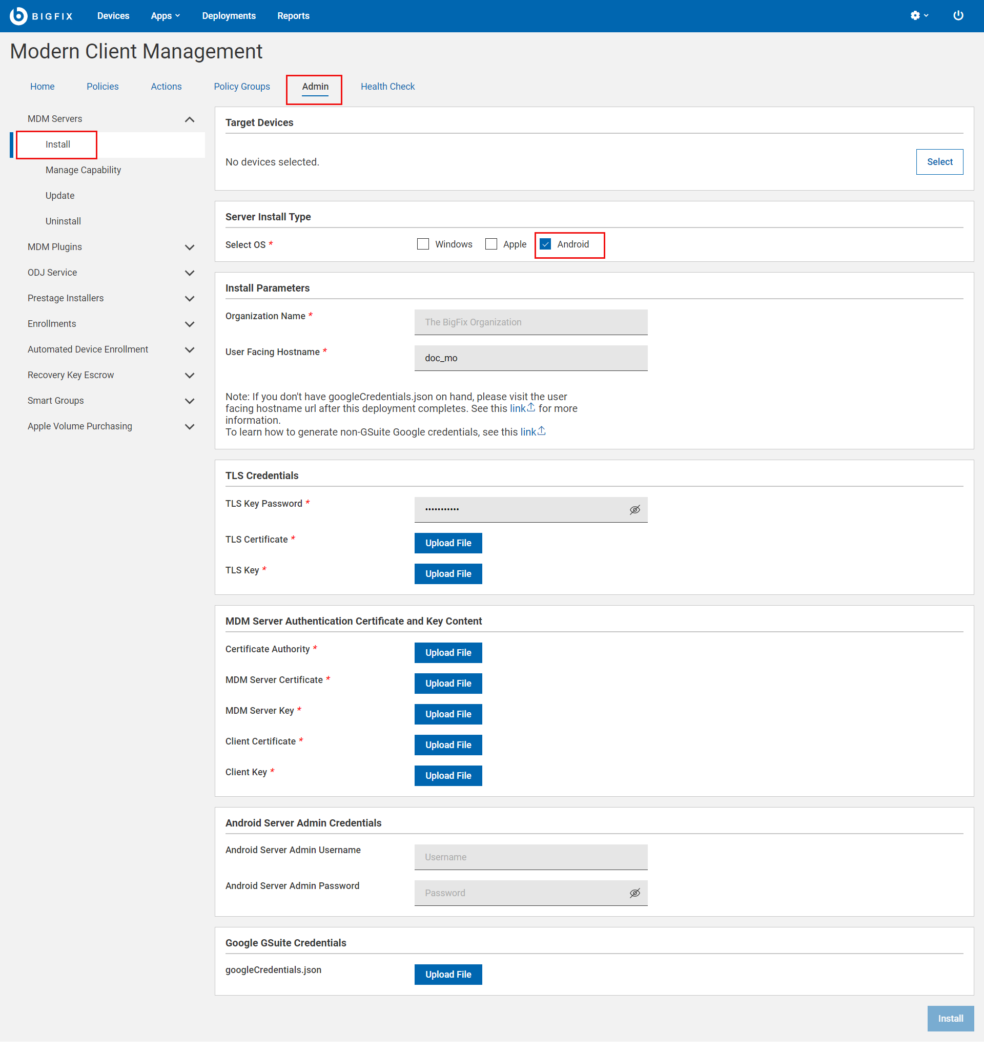 Install MDM Server