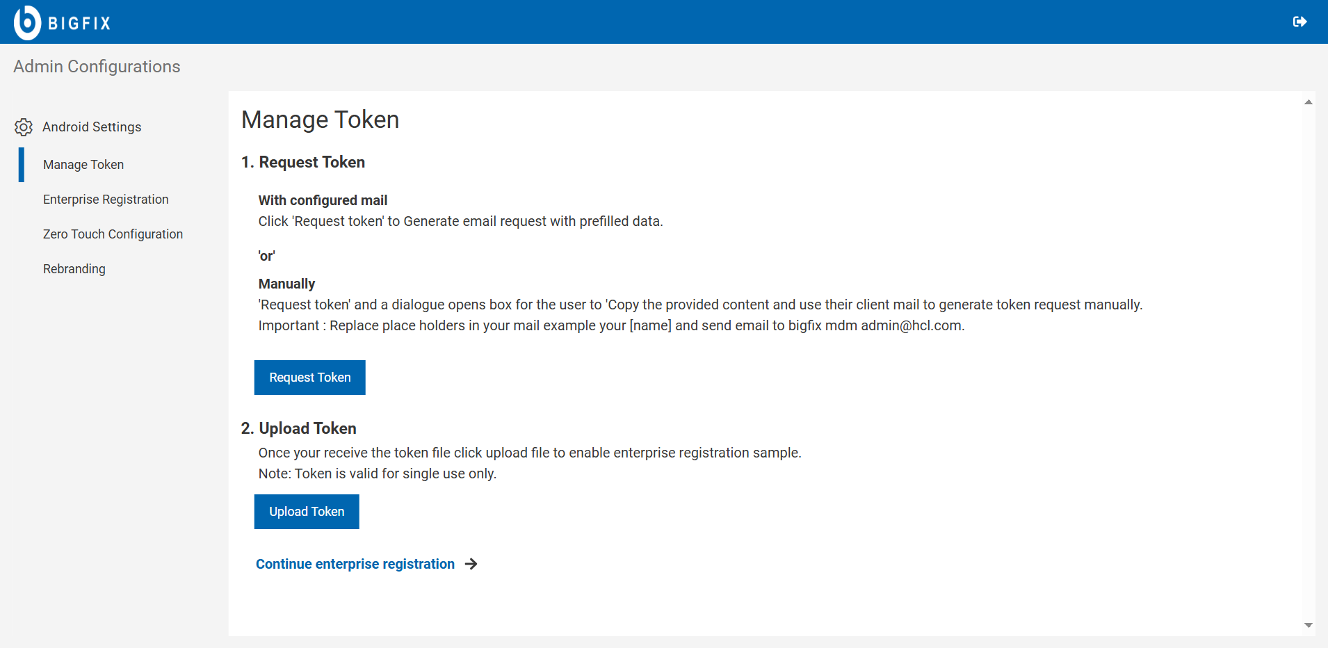 Request token