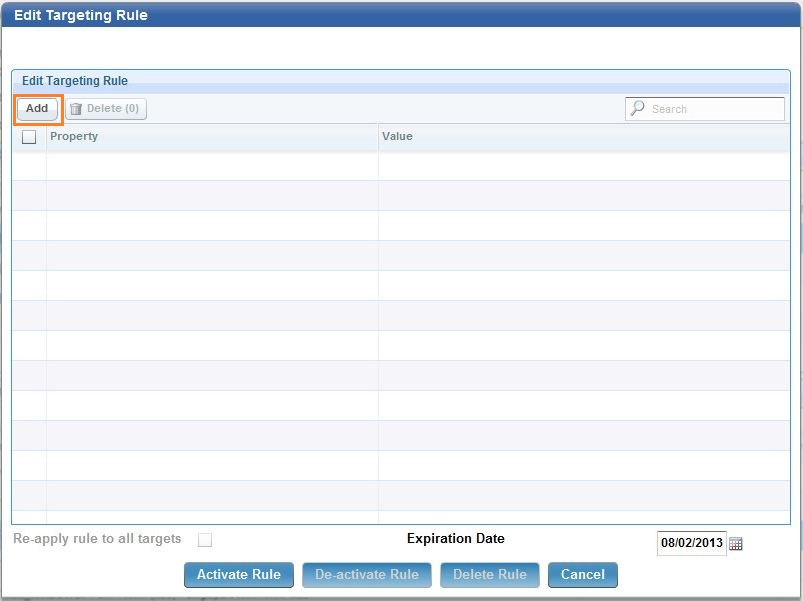 Edit targeting conditions in a rule