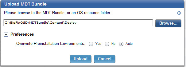 Option to overwrite preinstallation environments