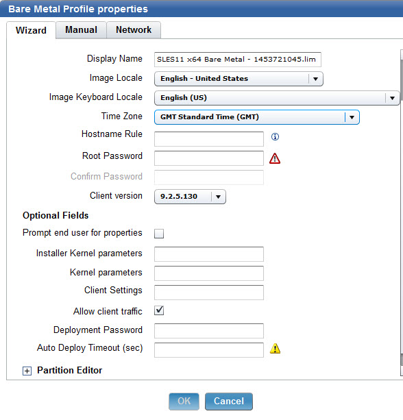 Creating a Linux Bare Metal Profile from a Setup image