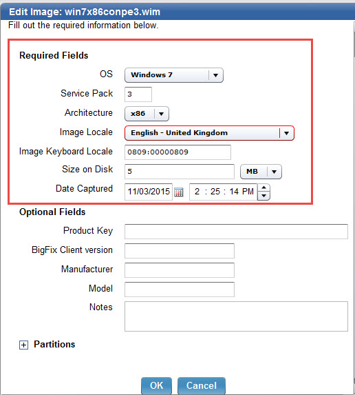 importing a manually captured Windows image