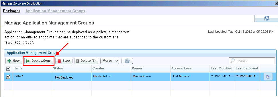 Deploy an Application Management Group