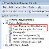 The dashboards for viewing power setting summaries in your deployment