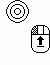 Symbol denoting stop dragging the mouse and release the left mouse button here